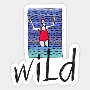 Wild Swimming Water Woman Sticker